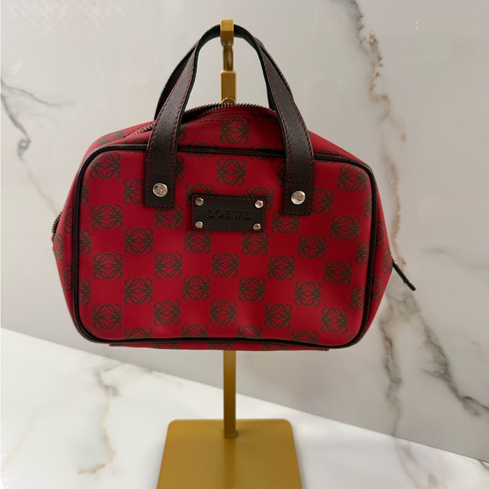 Loewe Red and Brown Patterned mini Handbag